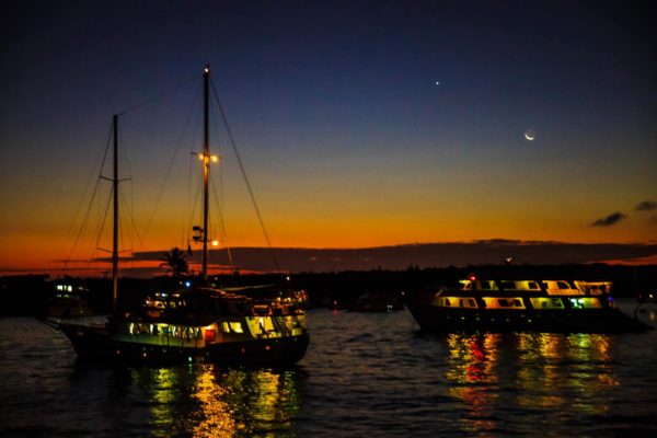 Galapagos islands night view.