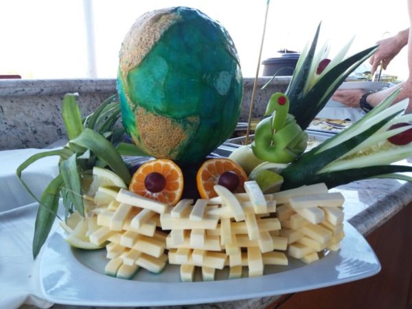 Earth cantaloupe by Santa Cruz Cruise's crew.