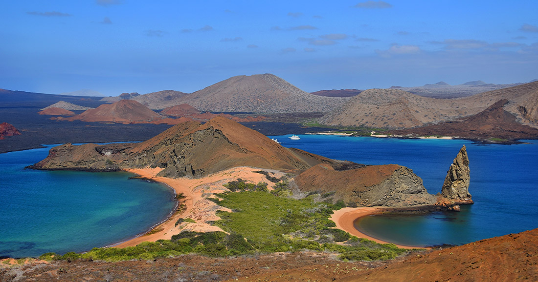 Bartolome Island in Galapagos. Bartolome Island landscape.